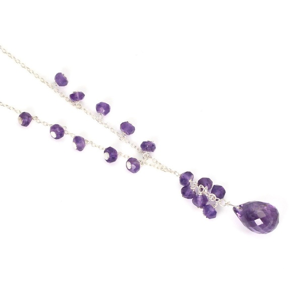 Mesmerizing Purple Amethyst 925 Silver Necklace - Picture 1 of 3